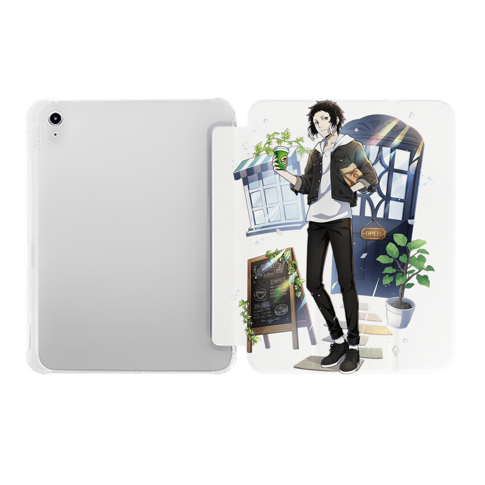 （画像用） 文豪ストレイドッグス Bungo Stray Dogs IPad ケース ペン収納付き 三つ折りスタンド PUレザー×シリコン 対応機種9.5/10.5/10.9インチ